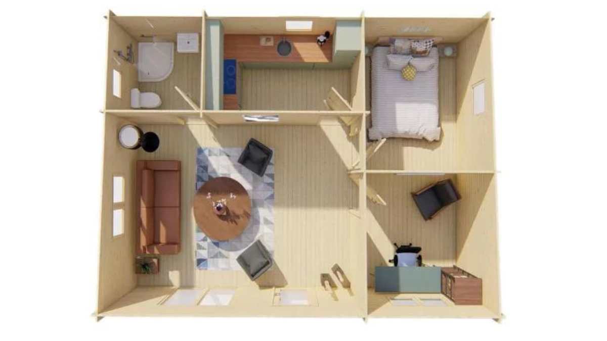 Distribución de la casa prefabricada Las Palmas