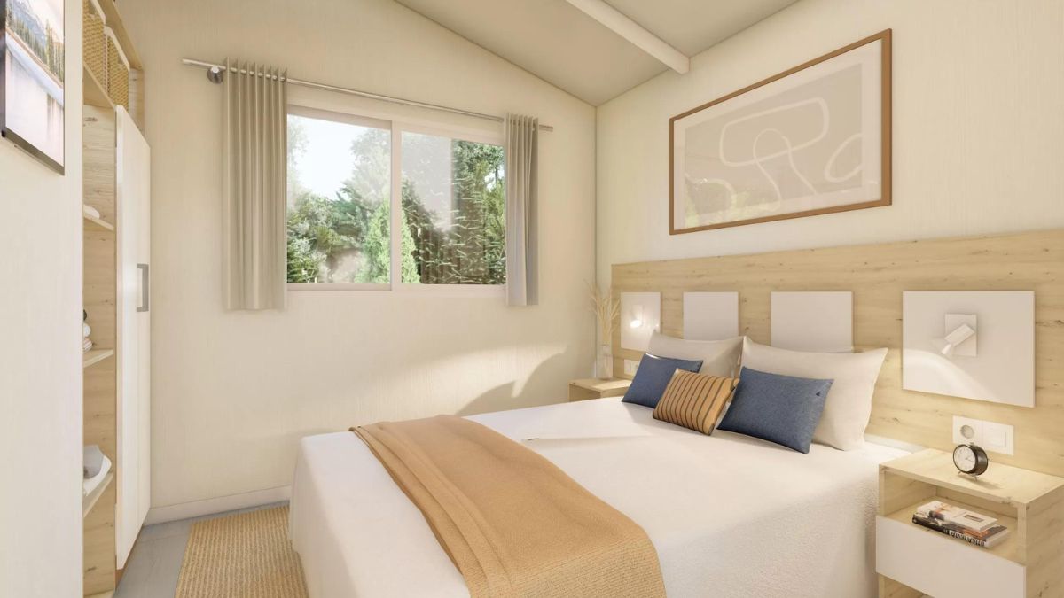 Dormitorio de la casa prefabricada 'Duna'