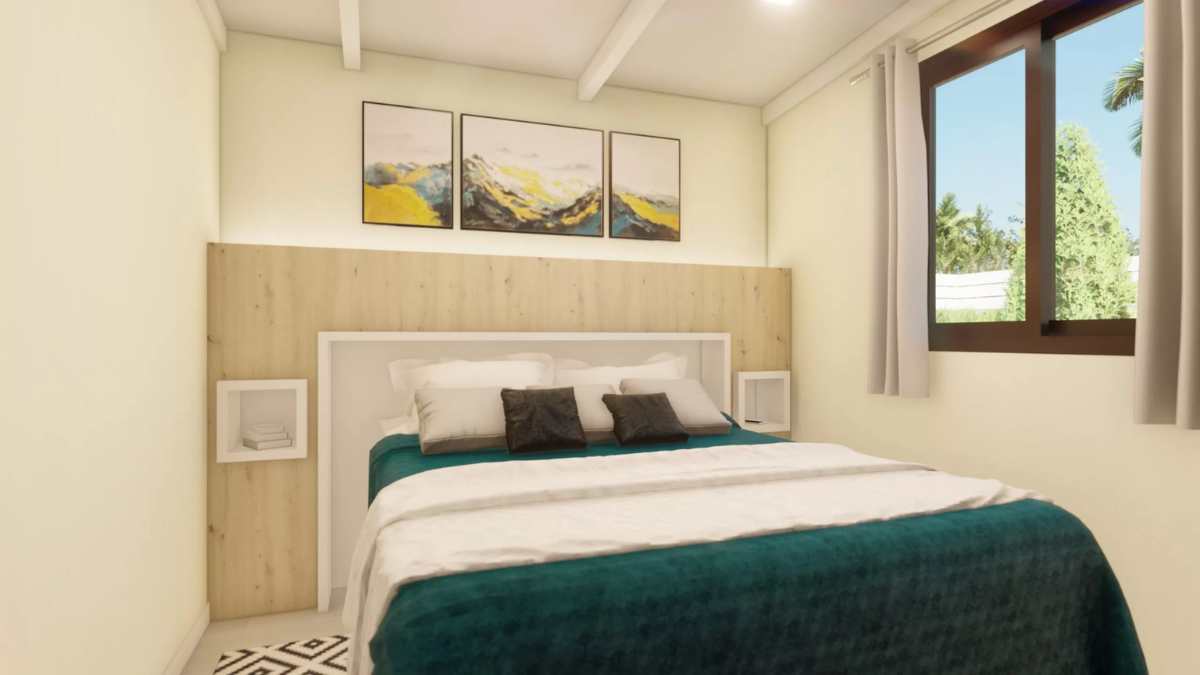 Dormitorio de la casa prefabricada | Alucasa
