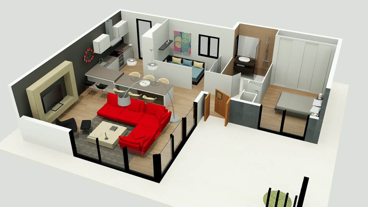 Interior de la casa prefabricada modular