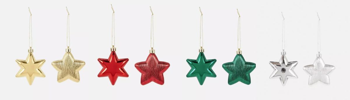Pack de 2 Adornos Colgantes Navideños con Estrellas