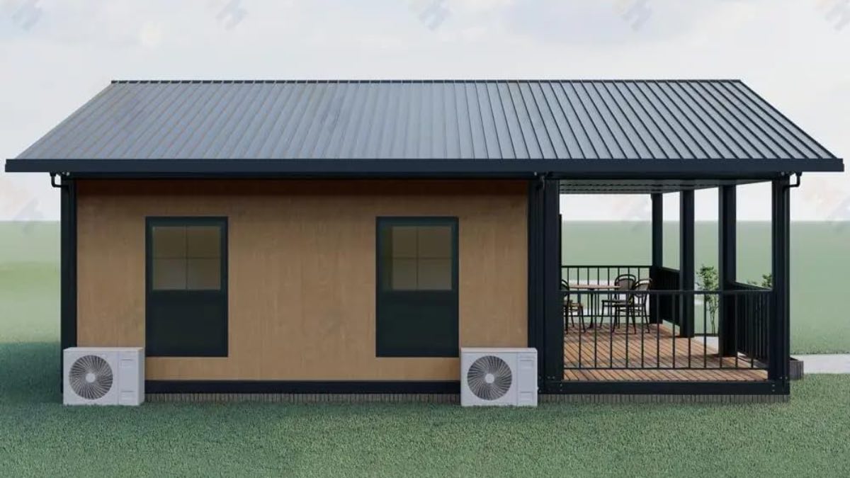 Parte trasera de la casa prefabricada de venta en Amazon