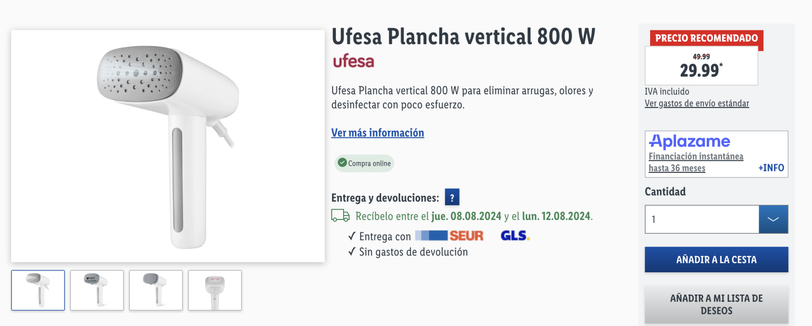 Plancha vertical lidl