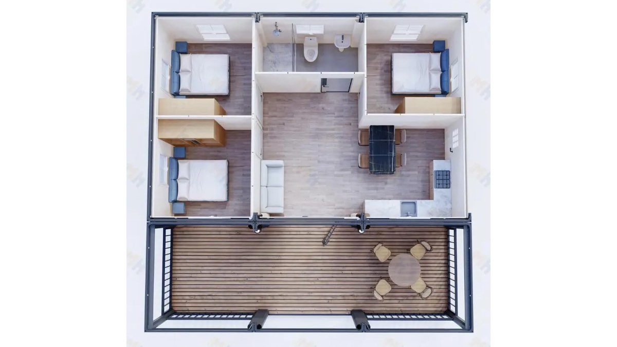 Plano de la casa prefabricada de venta en Amazon