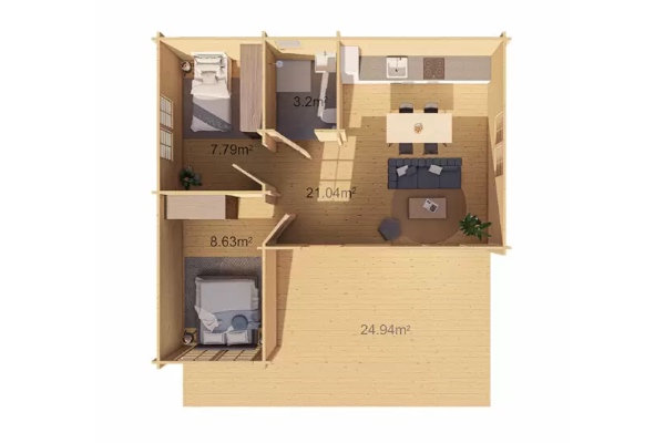 Plano de la casa prefabricada 'Suvingis'