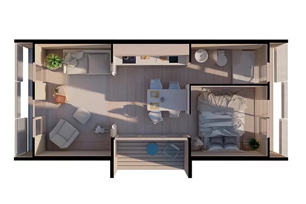 Plano de la casa prefabricada Wahbi