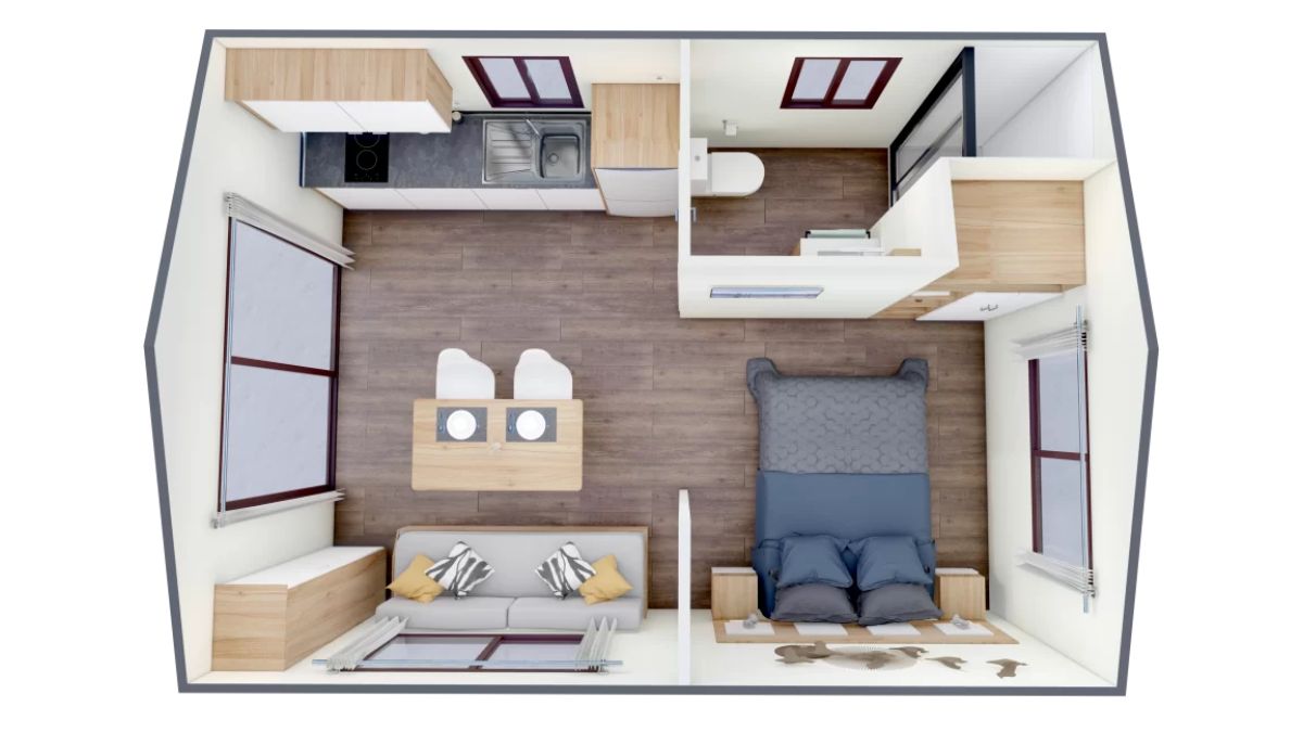 Plano de la casa prefabricada 'Duna'