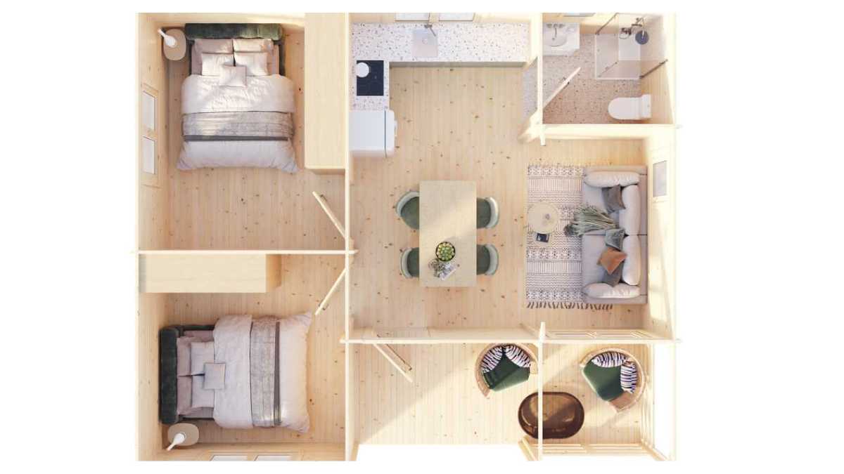 Planta de la casa prefabricada | Foto: Maestro Casas  ​