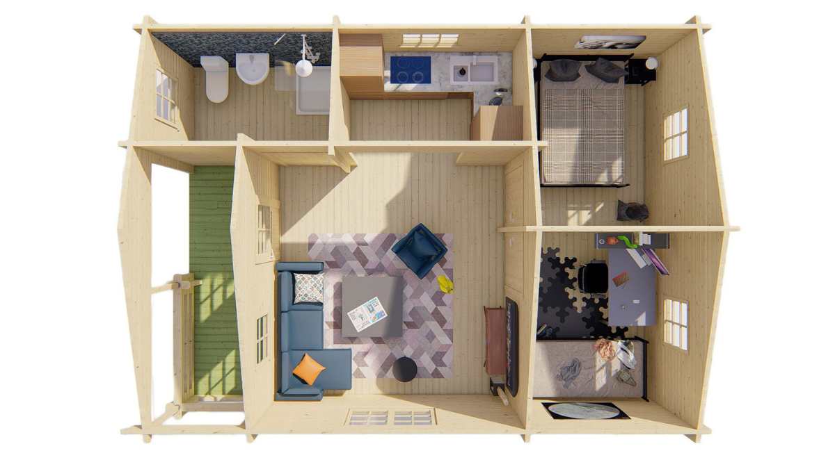 Planta de la casa prefabricada Kay