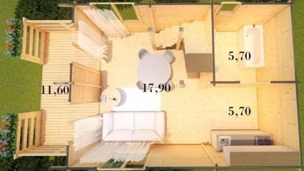 Planta primera casa prefabricada Sofia