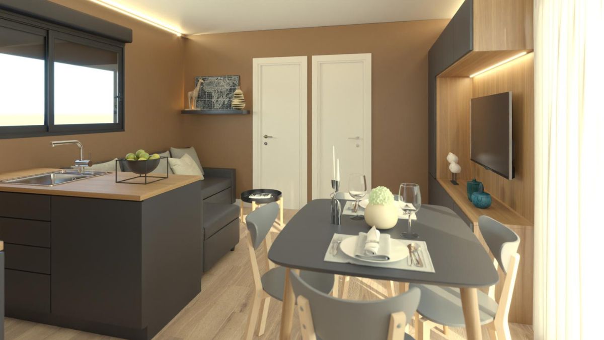 Salon casa prefabricada