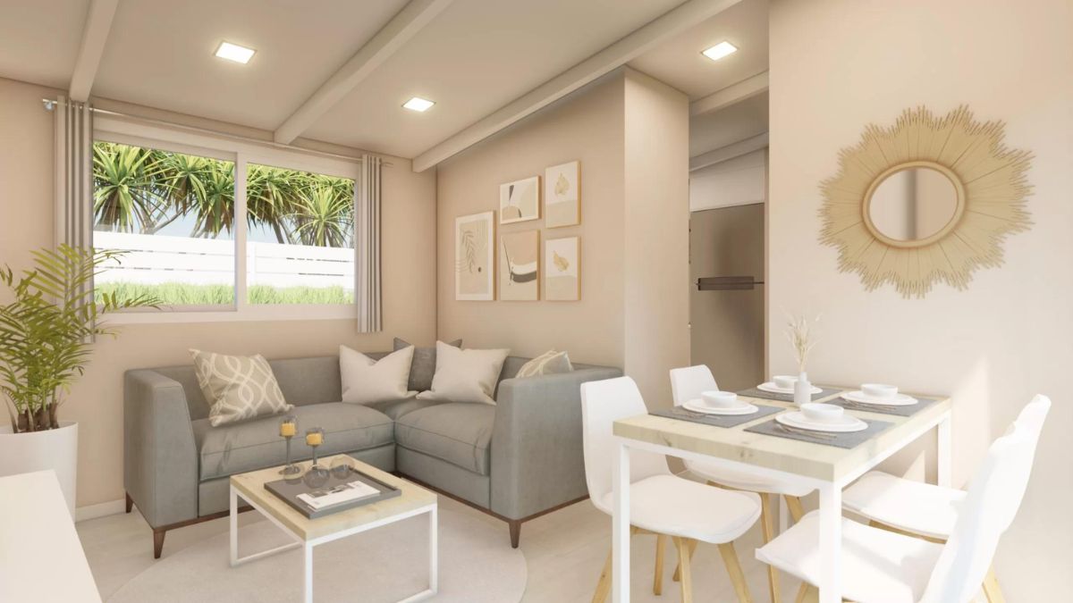 Salón casa prefabricada ondara 