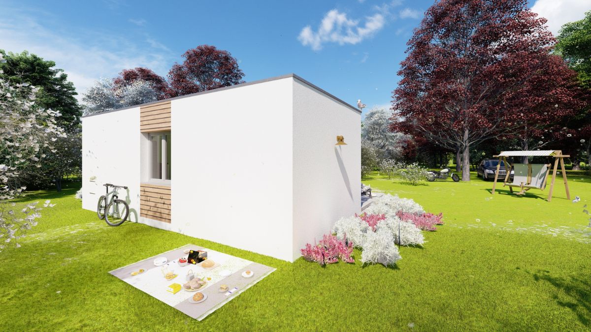 Parte trasera casa prefabricada Delta 