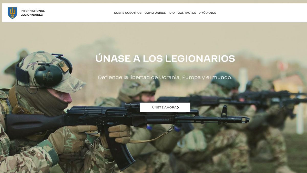 Captura de pantalla de la web de Legionarios Internacionales.