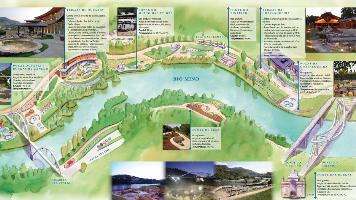 Mapa de aguas termales Outariz