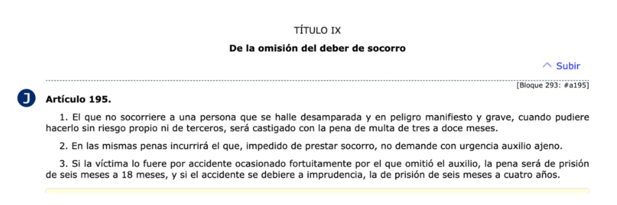 Código Penal artículo 195