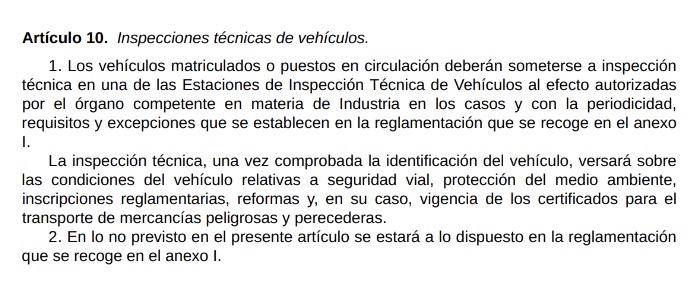 Artículo 10 - Reglamento General de Vehículos