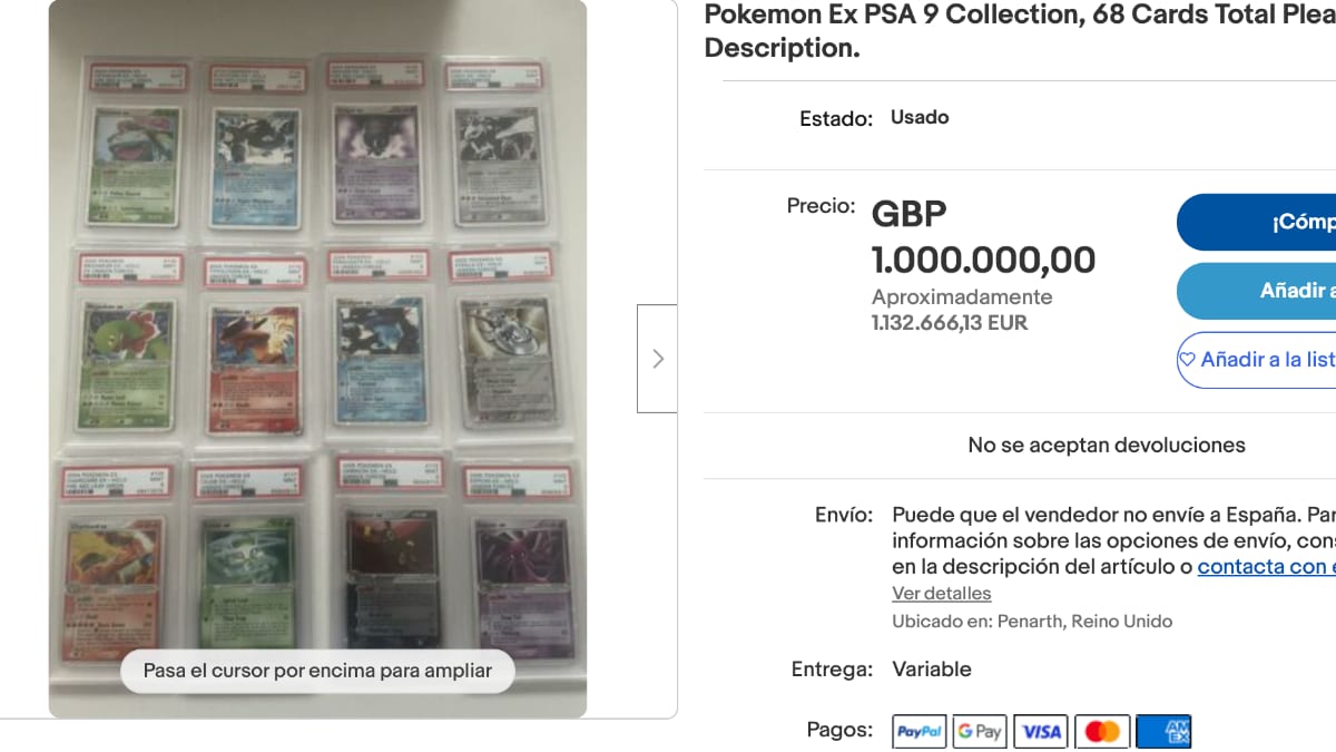 colección Pokemon Ex PSA 9