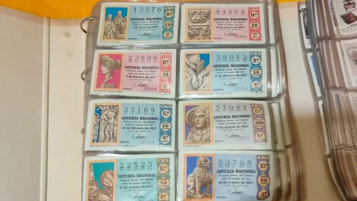 Décimos de Lotería Nacional antiguos, desde 1967 a 2001