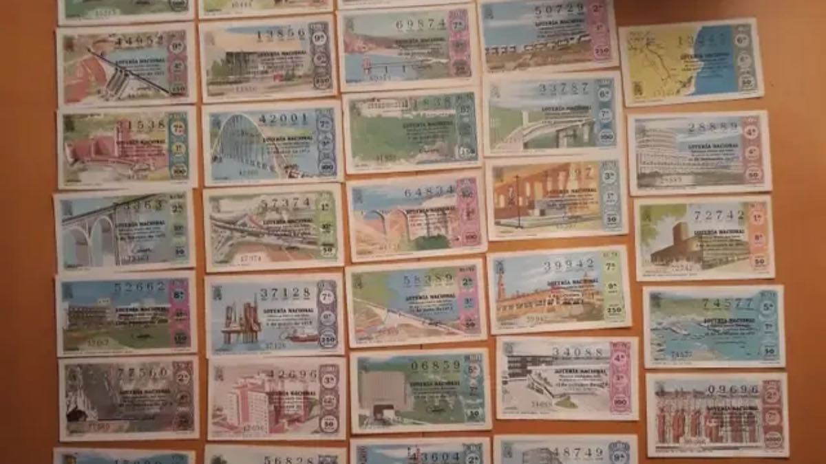Décimos de Lotería Nacional antiguos, desde 1985 a 2003