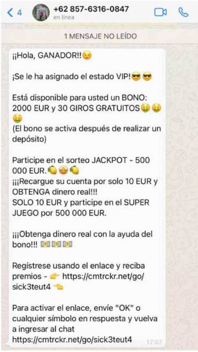 estafa whatsApp