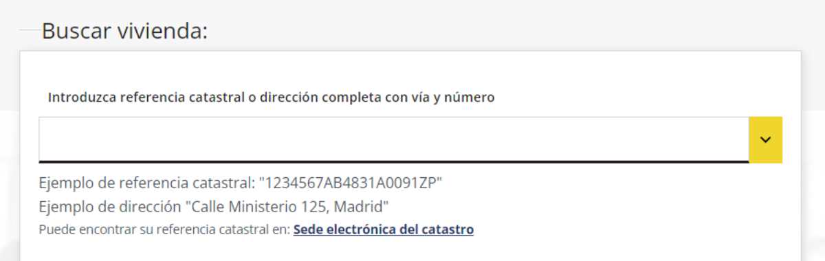Paso 1: Introducir la dirección o referencia catastral