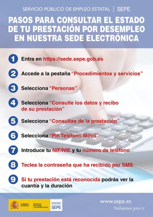 pasos para consultar la prestación por desempleo en la sede electrónica SEPE