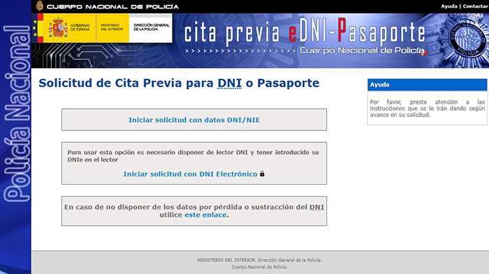 Inicio solicitud cita previa