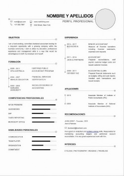 plantilla curriculum formato word