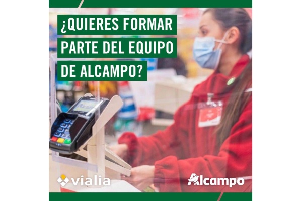 cartel de trabajo de Alcampo